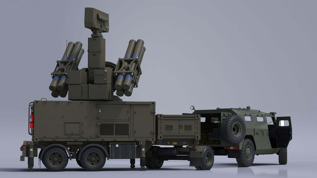 Military Truck with Missile System Crotale NG Rigged 3D