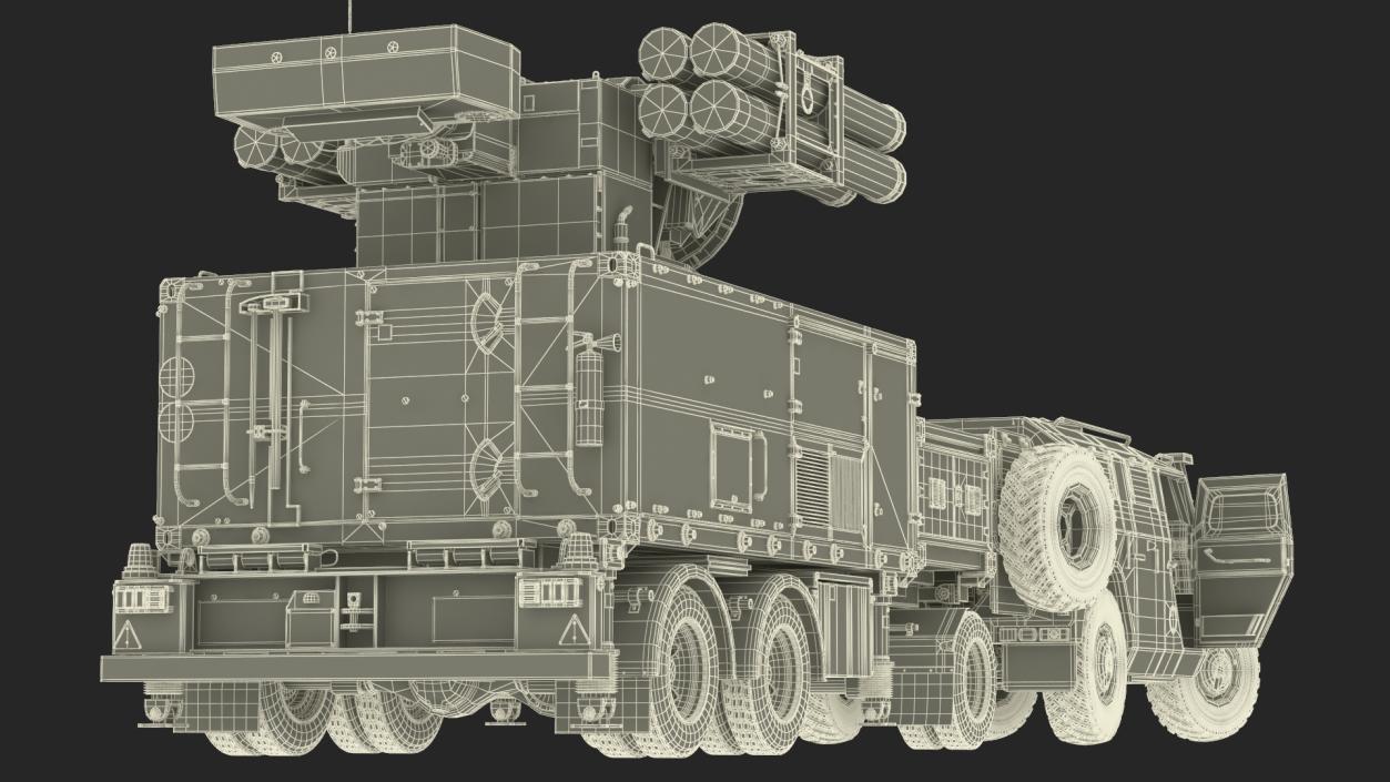 Military Truck with Missile System Crotale NG Rigged 3D