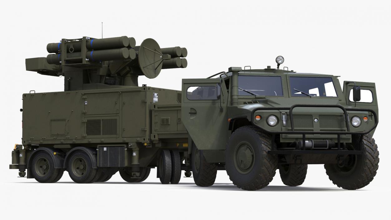 Military Truck with Missile System Crotale NG Rigged 3D