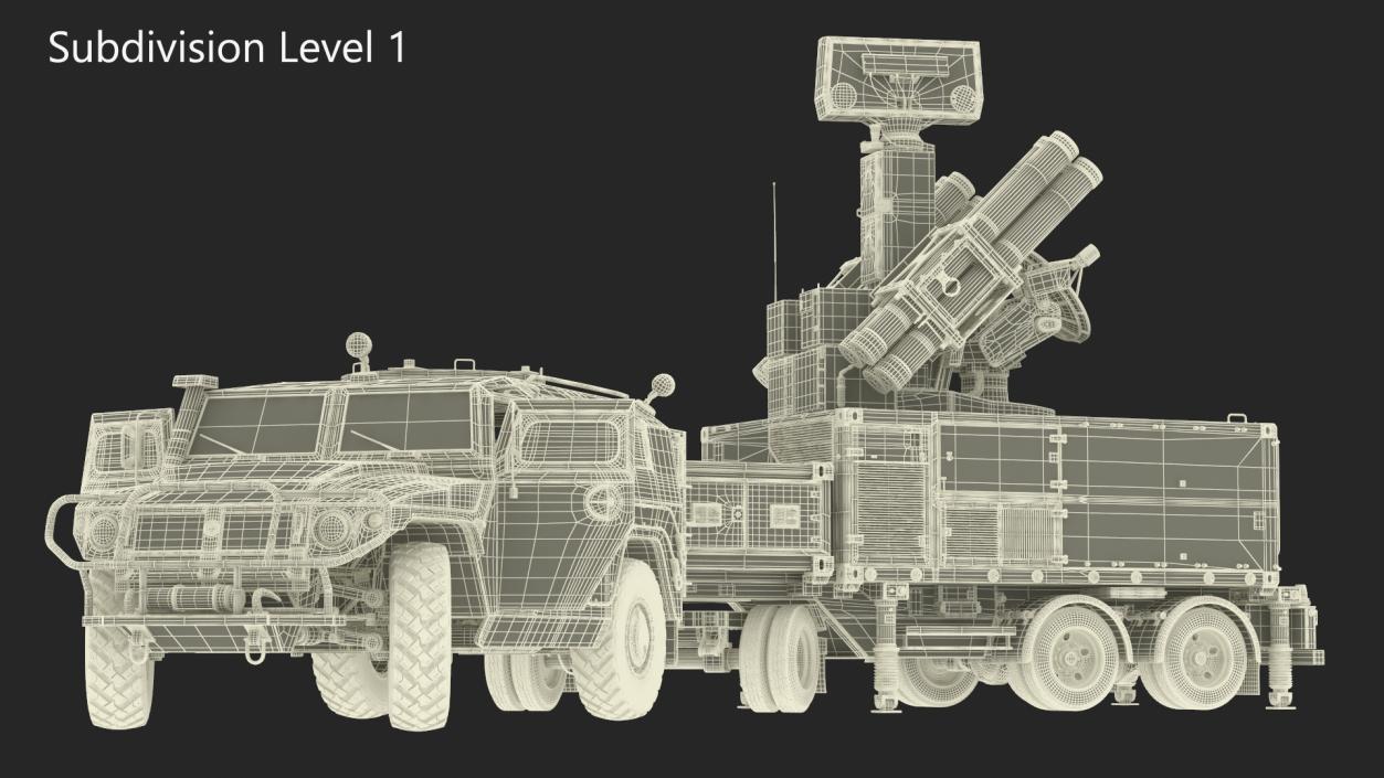 Military Truck with Missile System Crotale NG Rigged 3D