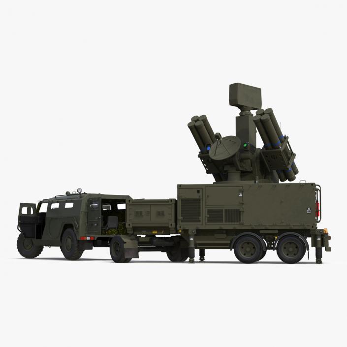 Military Truck with Missile System Crotale NG Rigged 3D