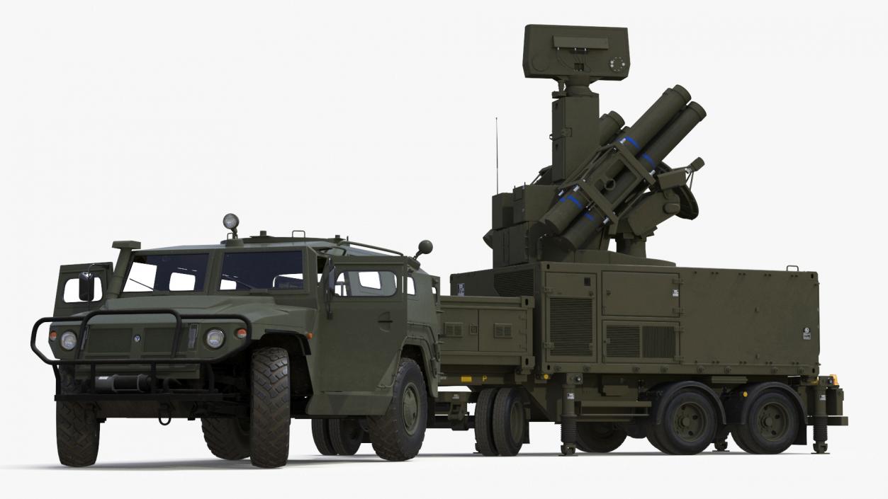 Military Truck with Missile System Crotale NG Rigged 3D