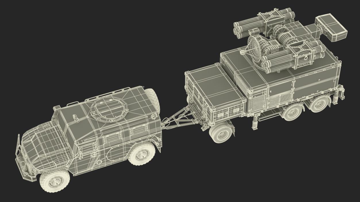 Military Truck with Missile System Crotale NG Rigged 3D