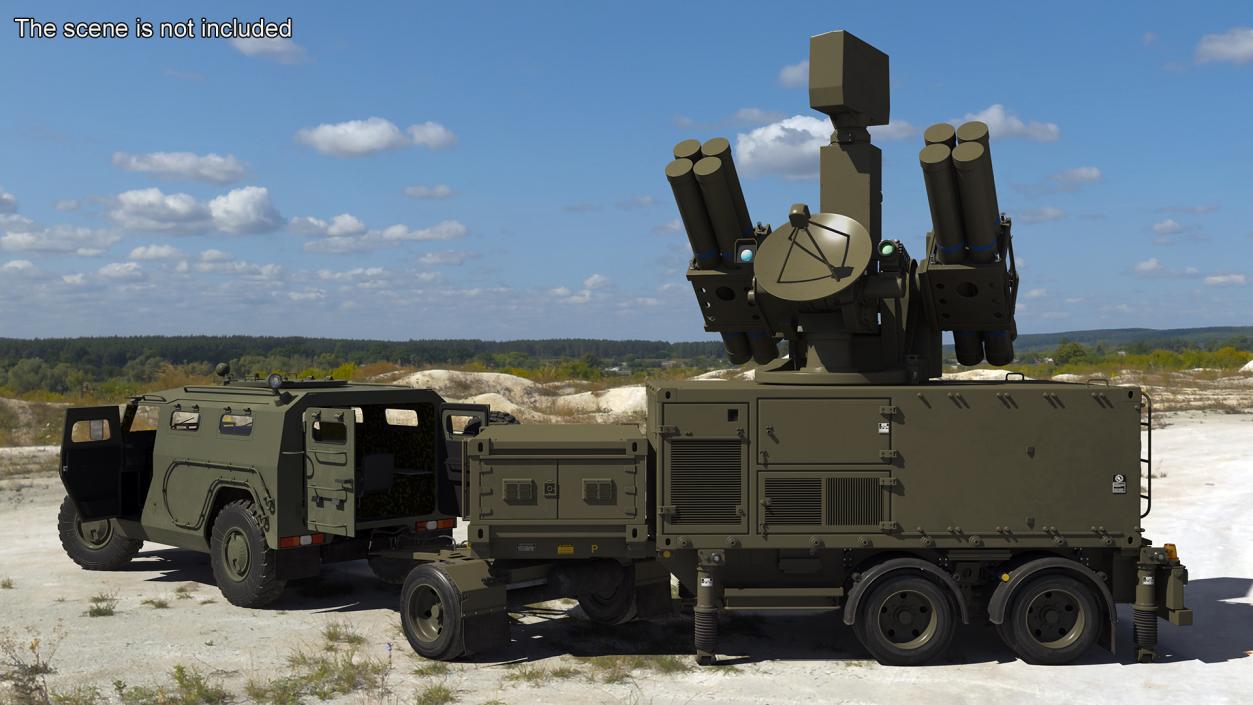 Military Truck with Missile System Crotale NG Rigged 3D