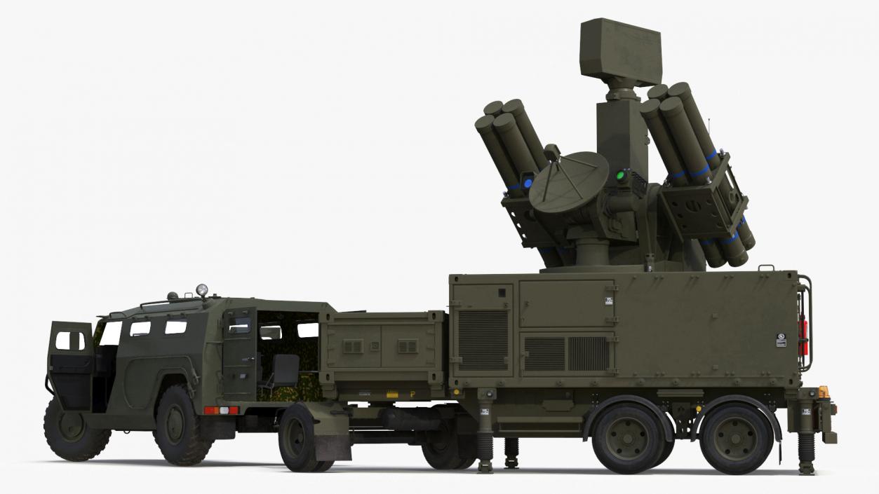 Military Truck with Missile System Crotale NG Rigged 3D