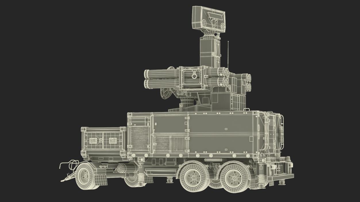 Military Truck with Missile System Crotale NG Rigged 3D