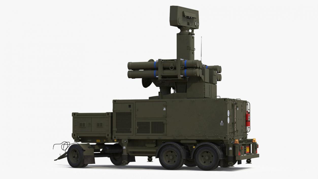 Military Truck with Missile System Crotale NG Rigged 3D