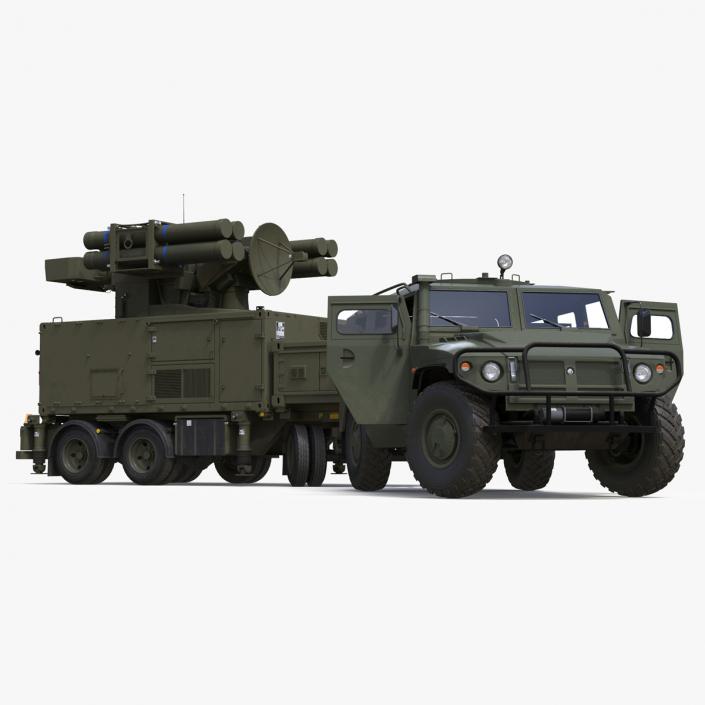 Military Truck with Missile System Crotale NG Rigged 3D