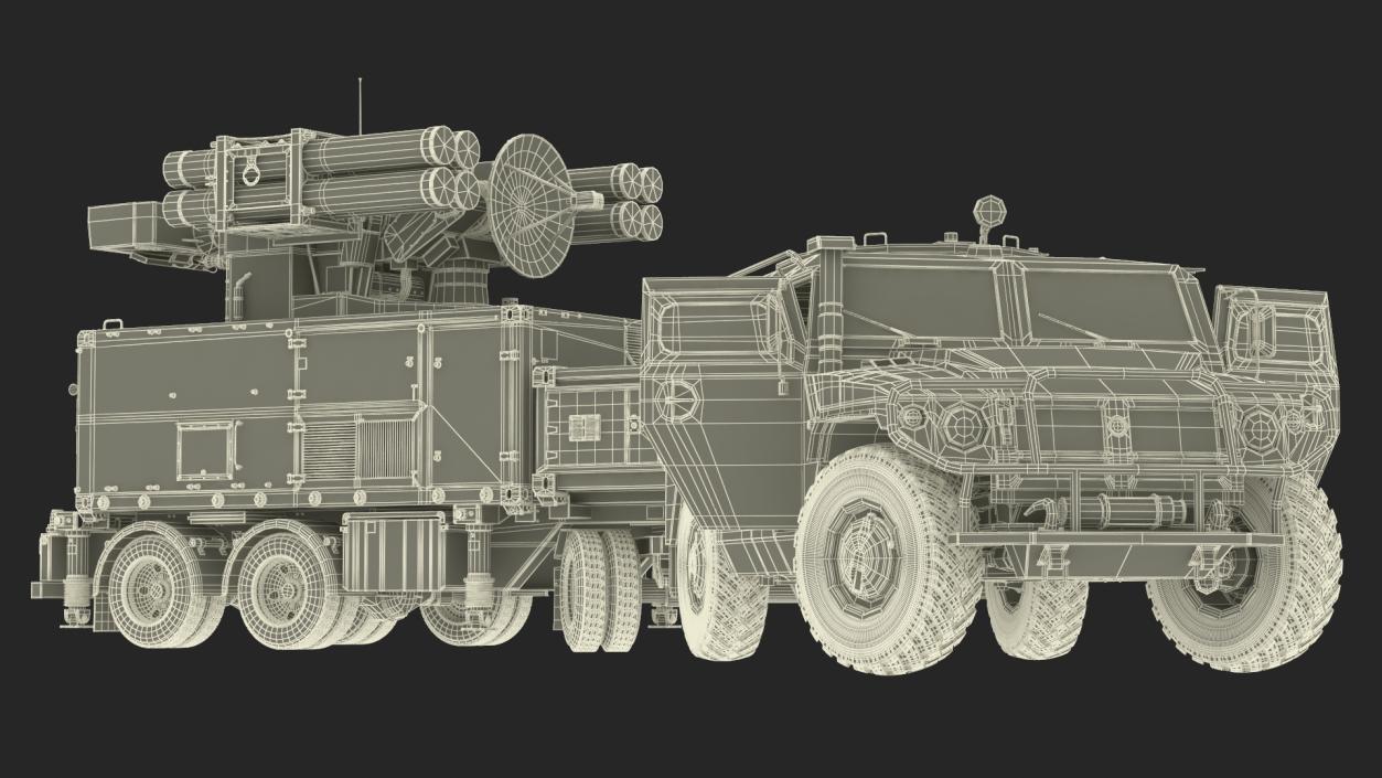 Military Truck with Missile System Crotale NG Rigged 3D