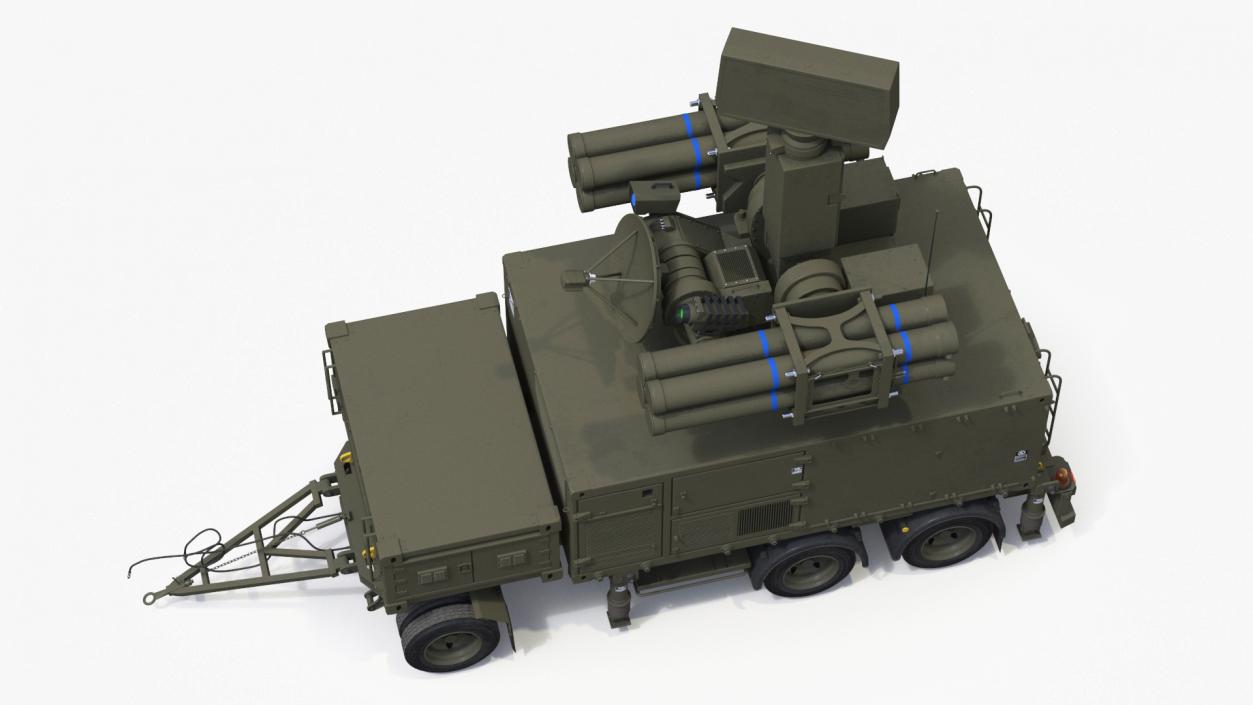 Military Truck with Missile System Crotale NG Rigged 3D