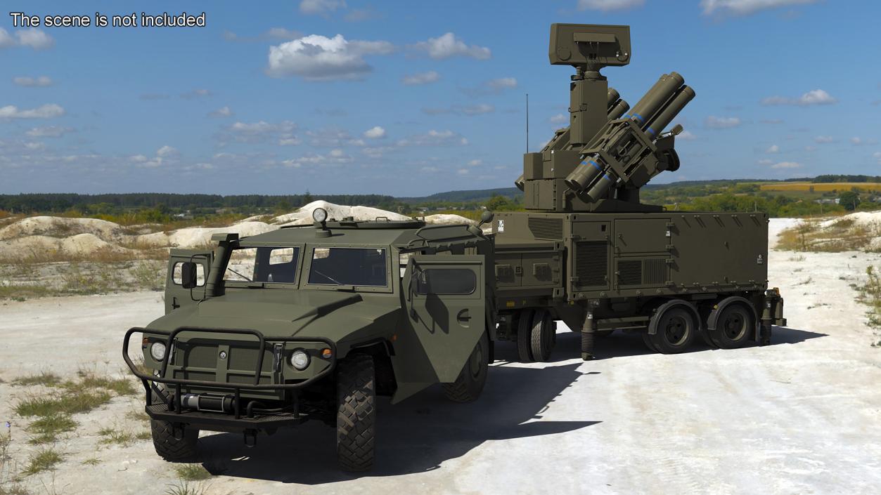 Military Truck with Missile System Crotale NG Rigged 3D