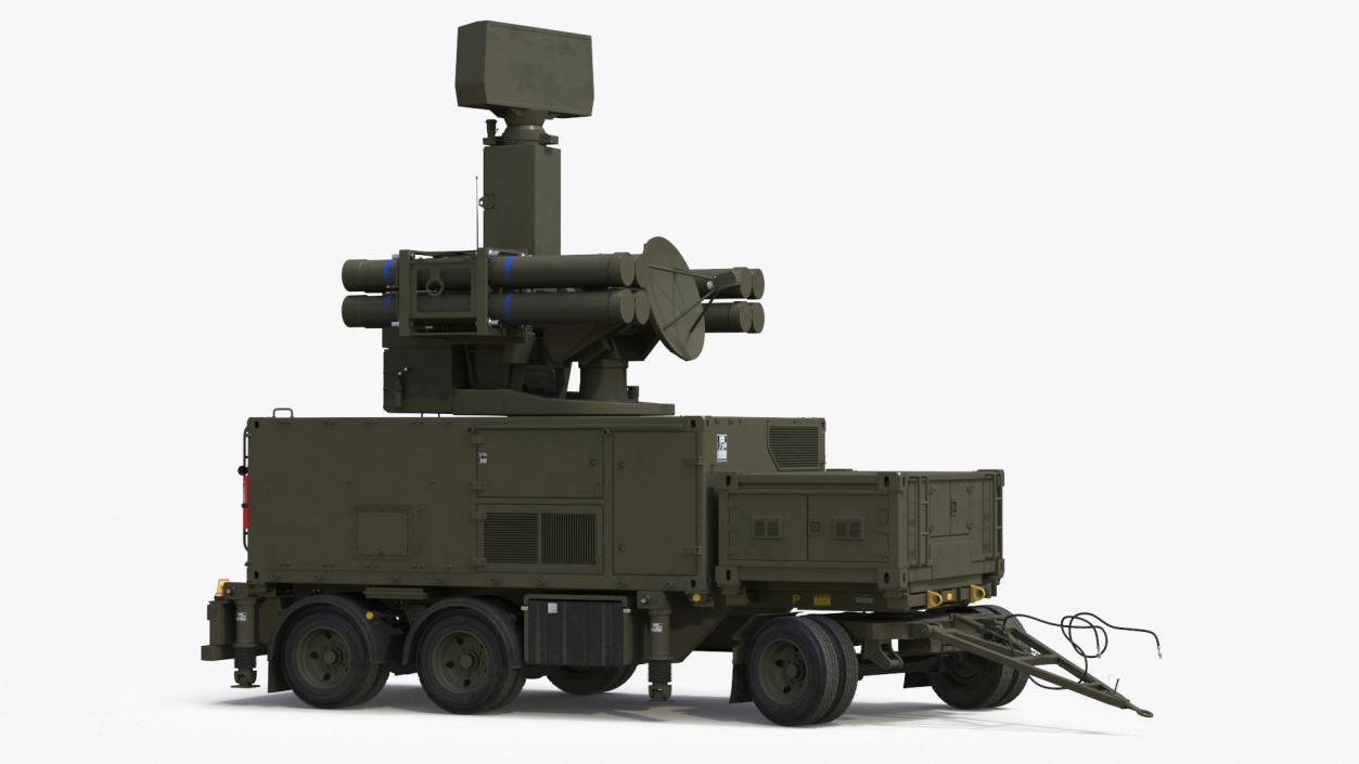 Military Truck with Missile System Crotale NG Rigged 3D