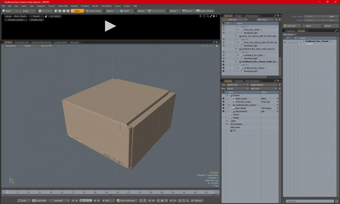 3D model Cardboard Box Closed