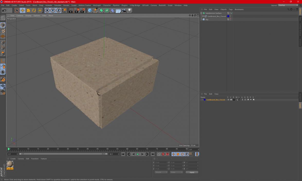 3D model Cardboard Box Closed