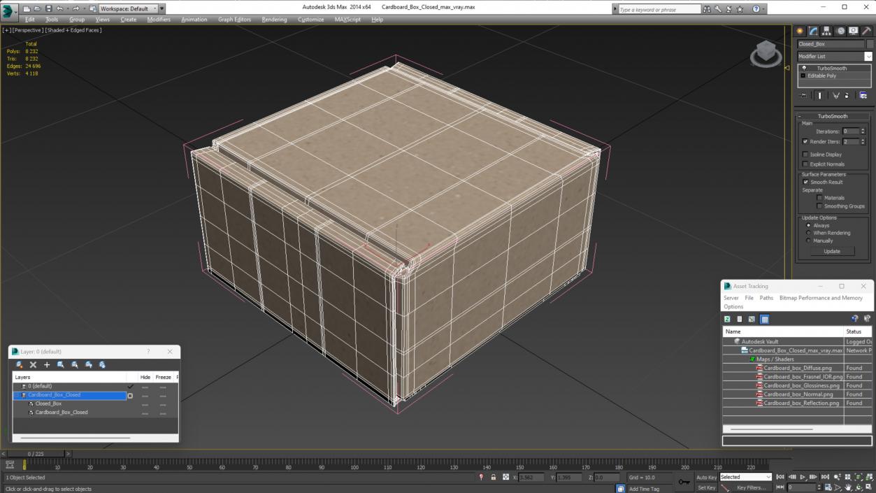 3D model Cardboard Box Closed