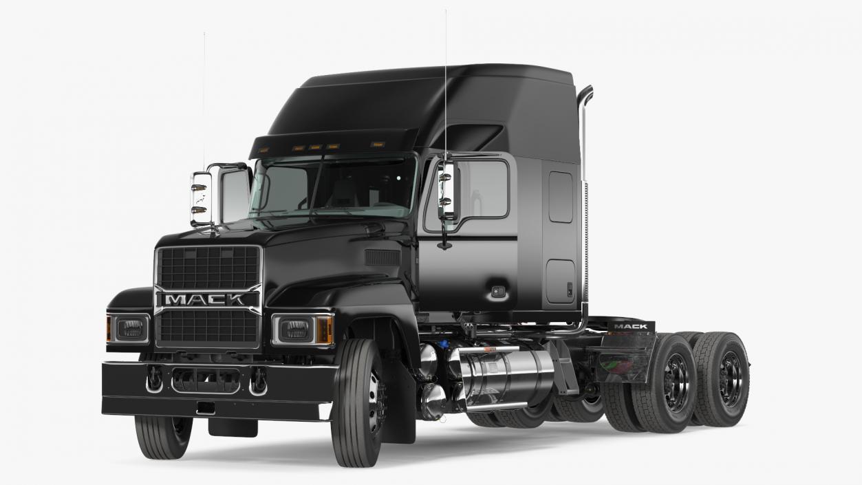 Mack Pinnacle 2025 Semi Truck Black Rigged 3D