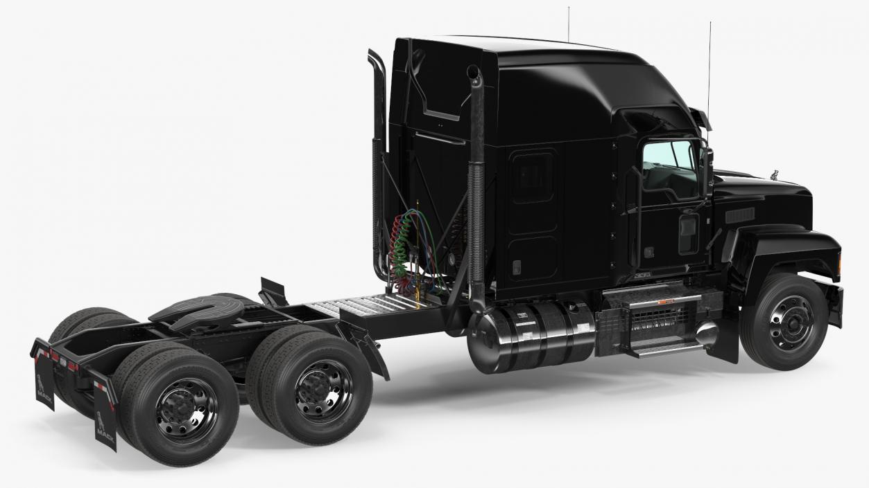 Mack Pinnacle 2025 Semi Truck Black Rigged 3D