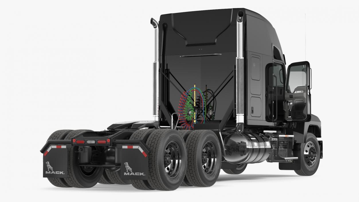 Mack Pinnacle 2025 Semi Truck Black Rigged 3D