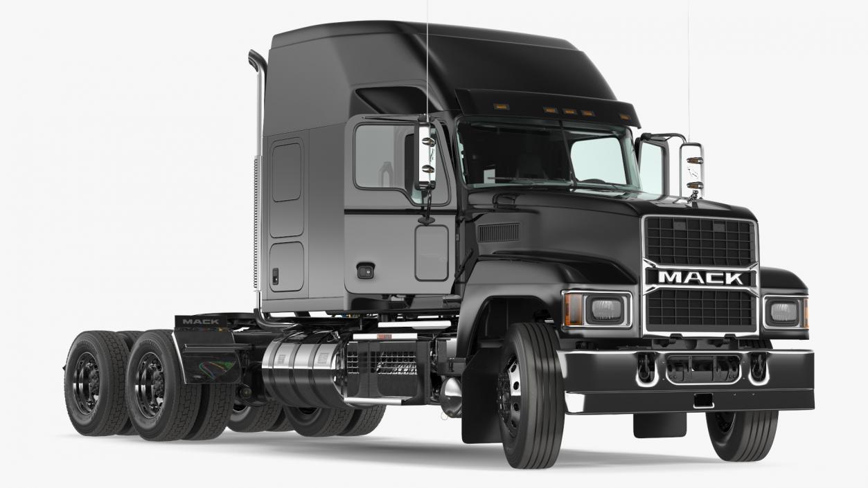 Mack Pinnacle 2025 Semi Truck Black Rigged 3D