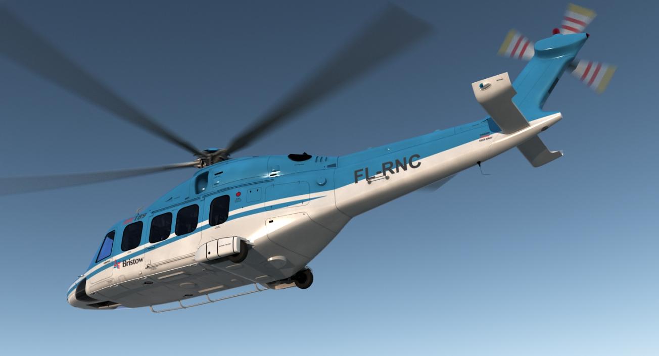 3D Medium Lift Helicopter AgustaWestland AW189 model