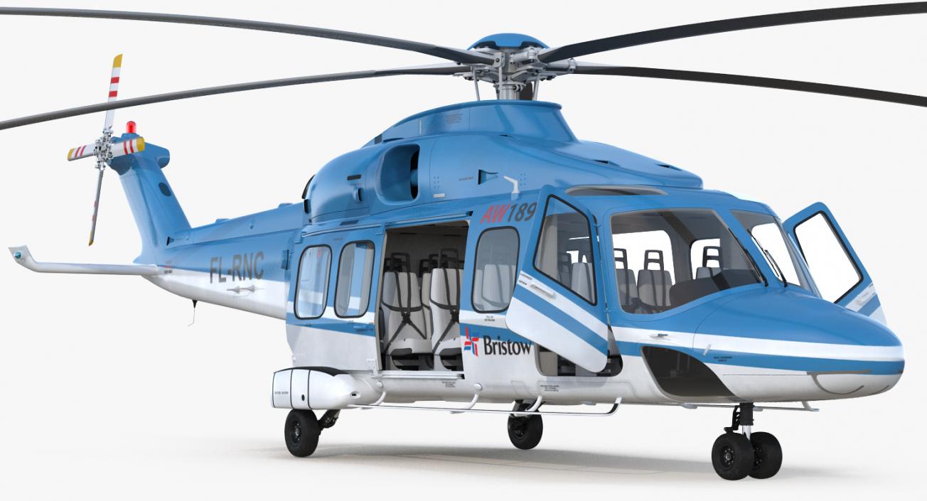 3D Medium Lift Helicopter AgustaWestland AW189 model