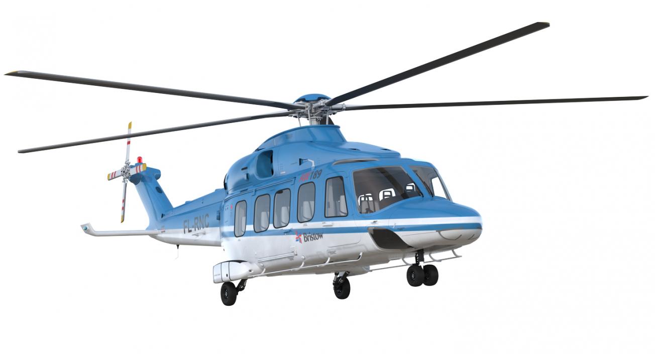 3D Medium Lift Helicopter AgustaWestland AW189 model