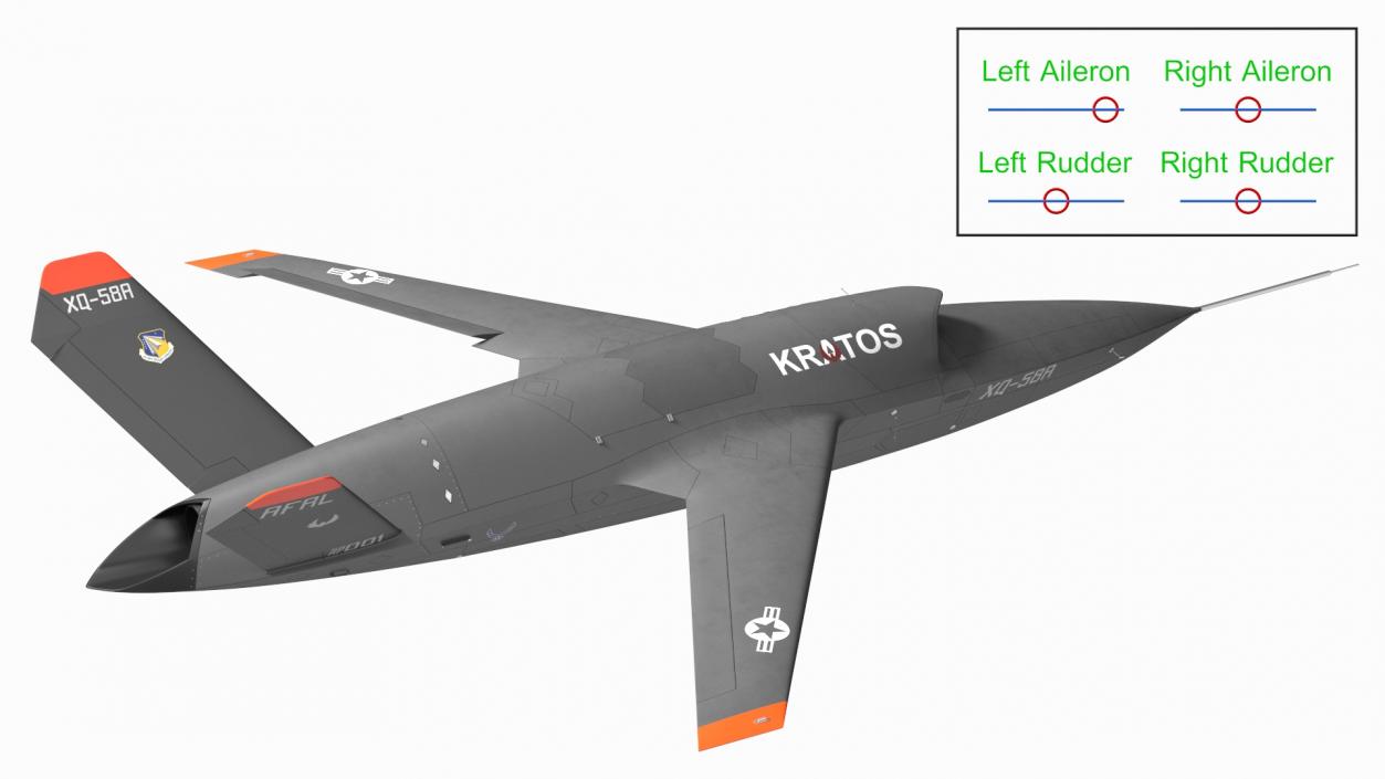 Valkyrie Kratos XQ-58 Combat Military Drone Rigged for Cinema 4D 3D model