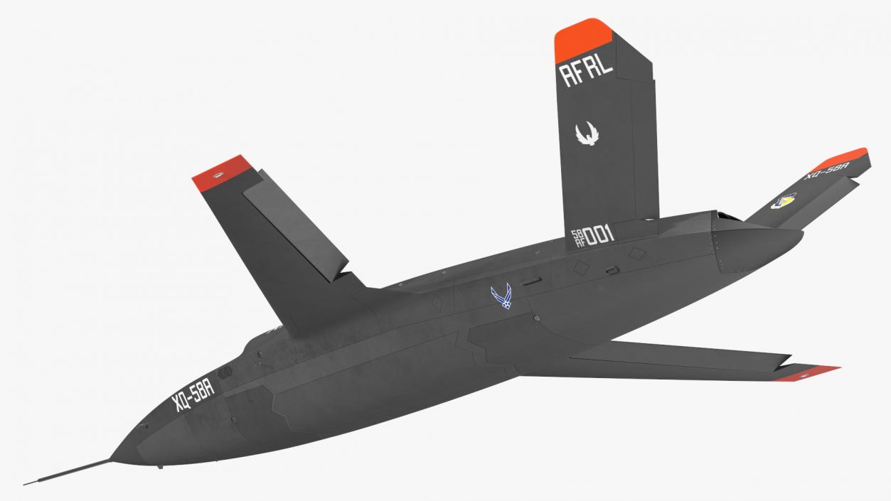 Valkyrie Kratos XQ-58 Combat Military Drone Rigged for Cinema 4D 3D model