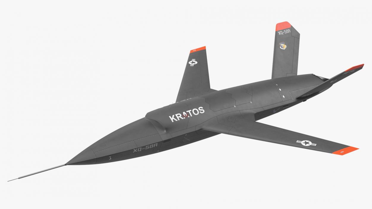 Valkyrie Kratos XQ-58 Combat Military Drone Rigged for Cinema 4D 3D model