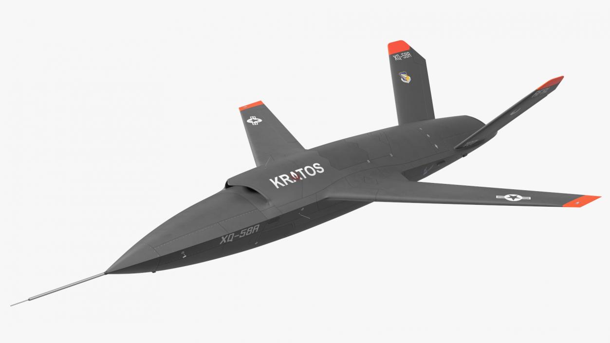 Valkyrie Kratos XQ-58 Combat Military Drone Rigged for Cinema 4D 3D model