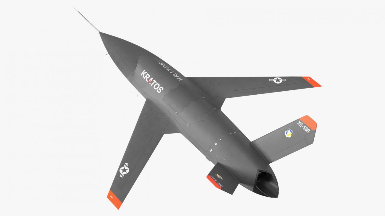 Valkyrie Kratos XQ-58 Combat Military Drone Rigged for Cinema 4D 3D model