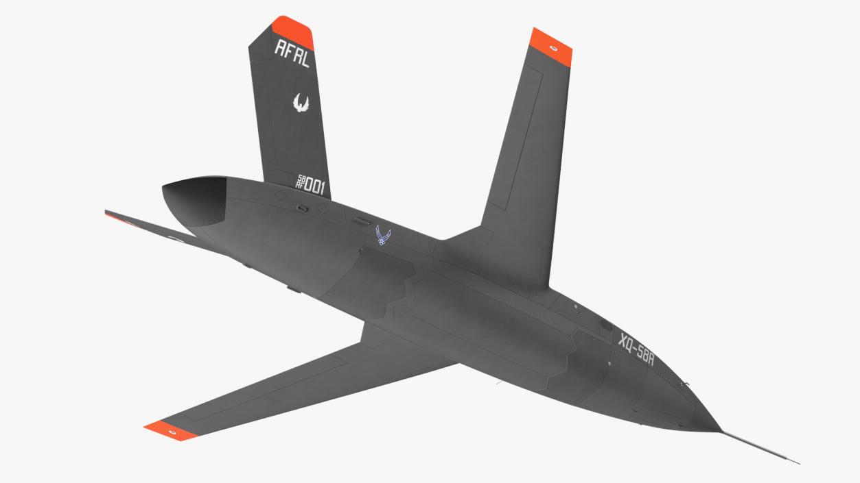 Valkyrie Kratos XQ-58 Combat Military Drone Rigged for Cinema 4D 3D model