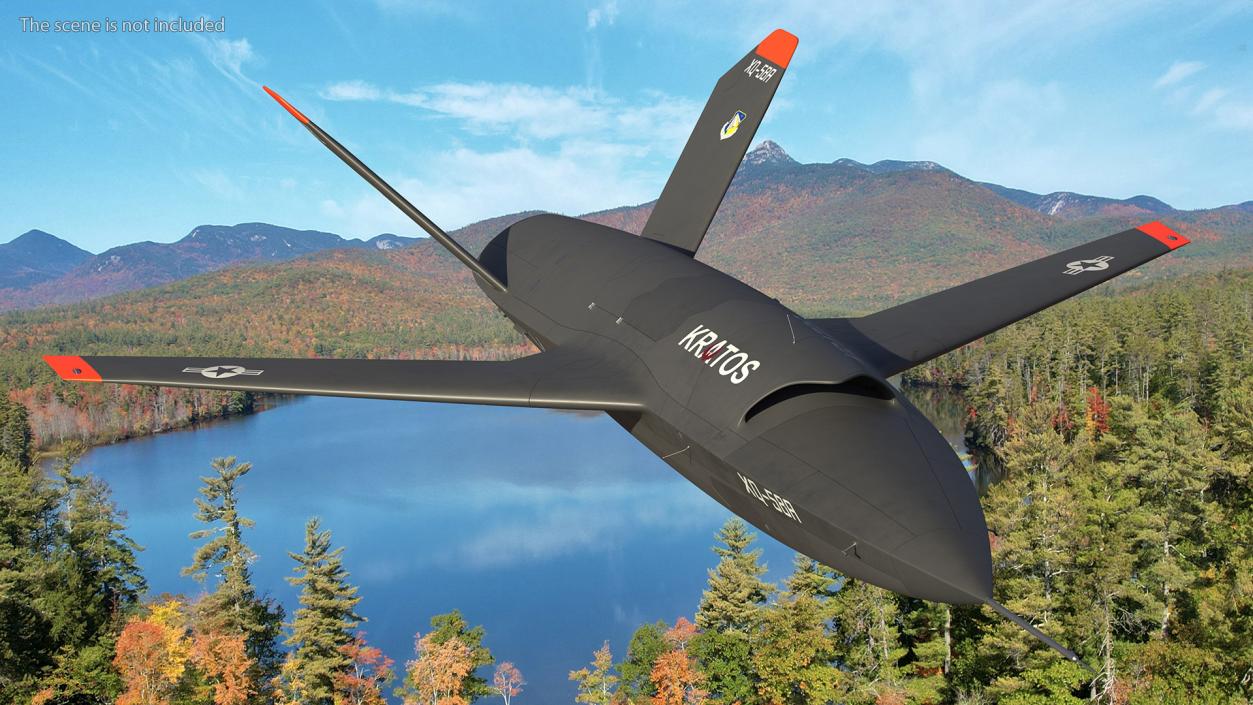 Valkyrie Kratos XQ-58 Combat Military Drone Rigged for Cinema 4D 3D model