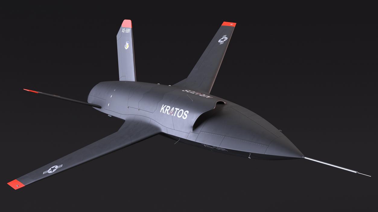 Valkyrie Kratos XQ-58 Combat Military Drone Rigged for Cinema 4D 3D model