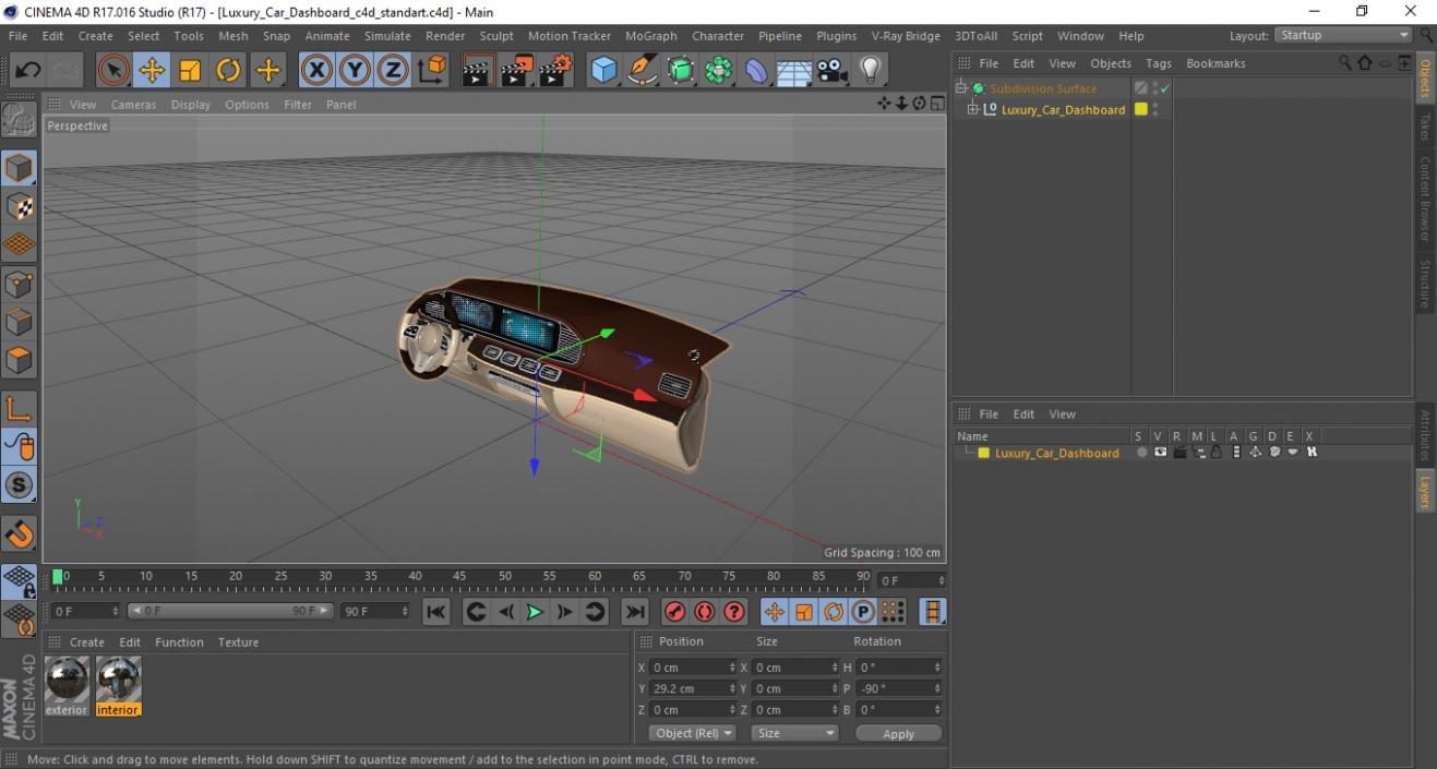 3D model Luxury Car Dashboard