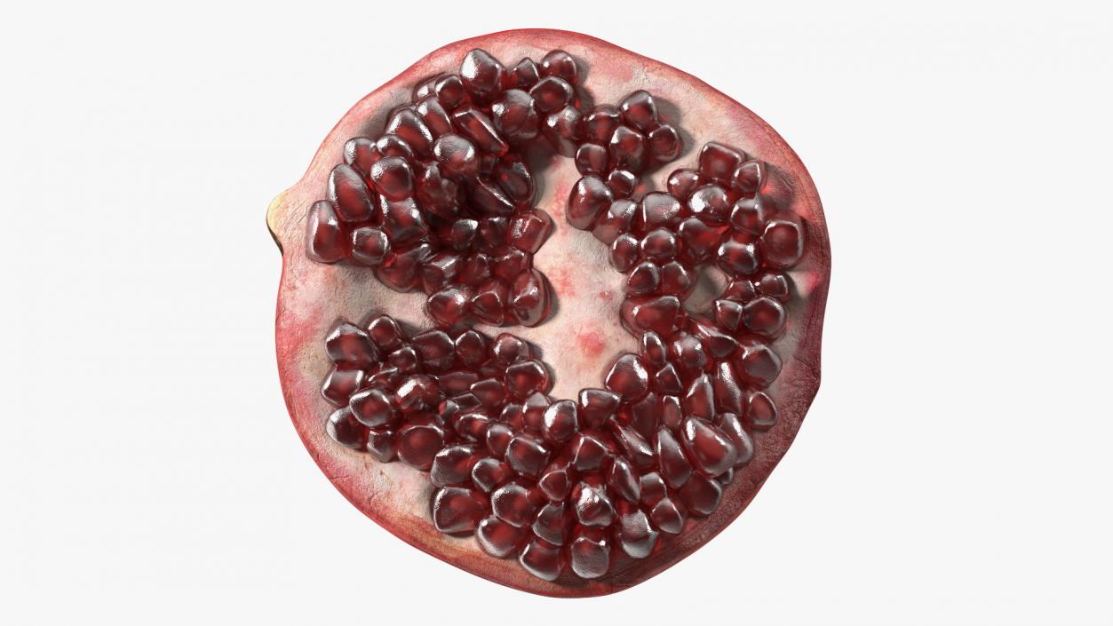 3D Cross Section of Pomegranate Red Fruit model