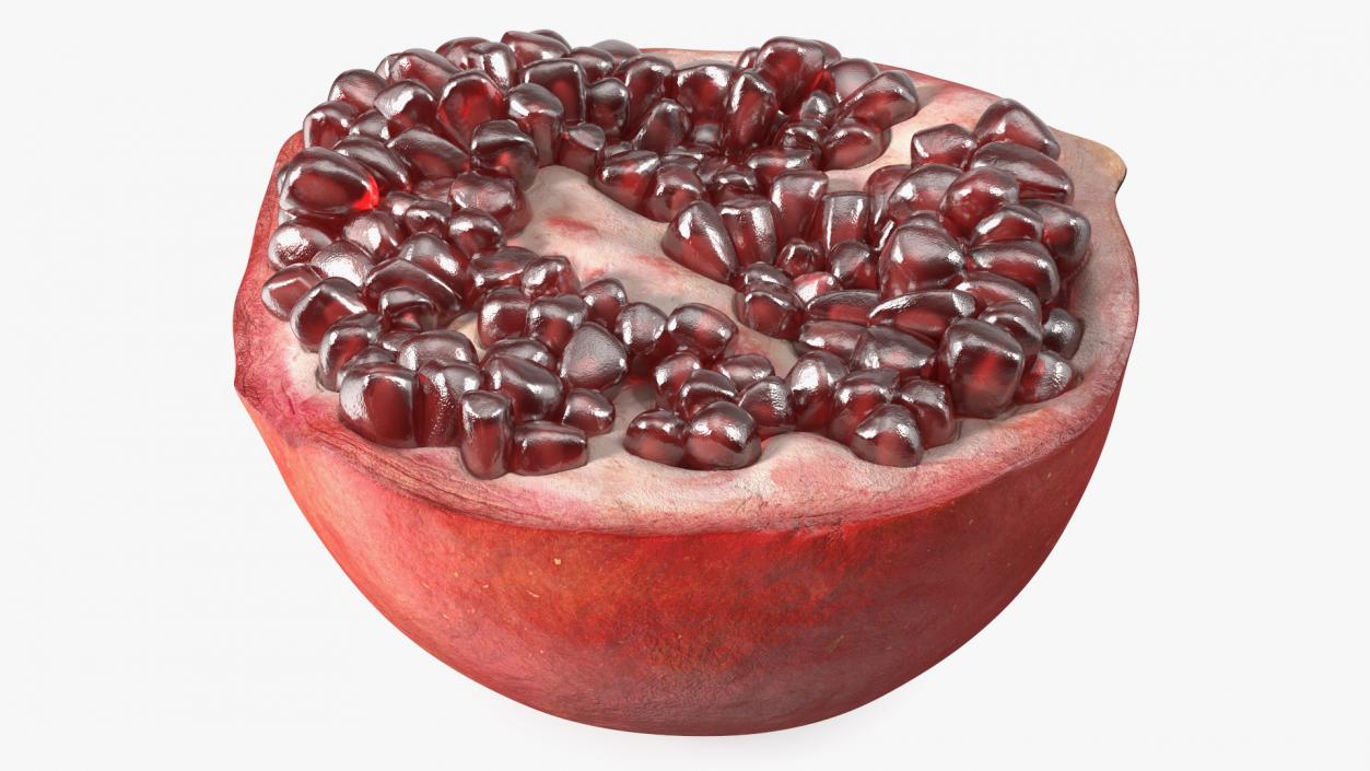 3D Cross Section of Pomegranate Red Fruit model