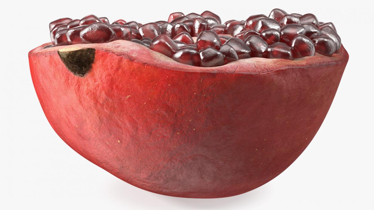 3D Cross Section of Pomegranate Red Fruit model