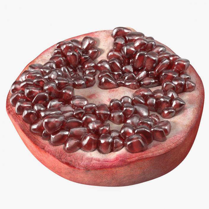 3D Cross Section of Pomegranate Red Fruit model