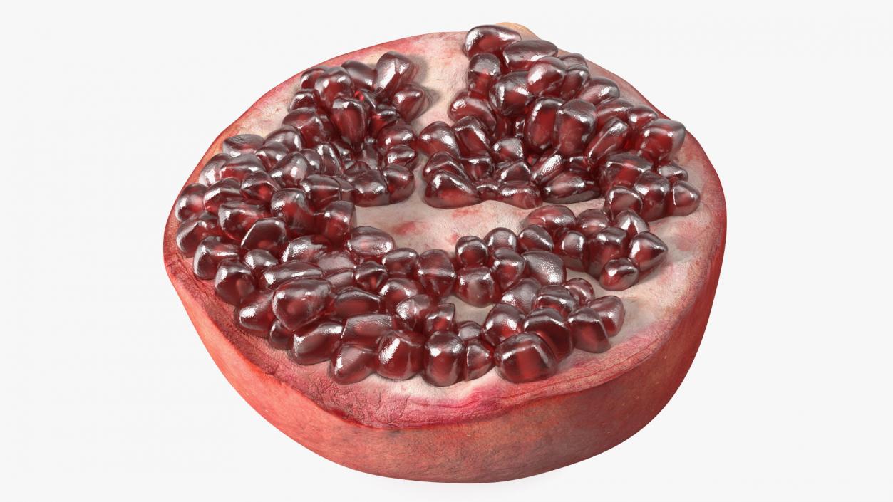 3D Cross Section of Pomegranate Red Fruit model