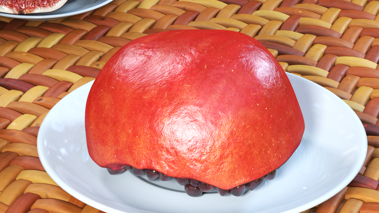 3D Cross Section of Pomegranate Red Fruit model