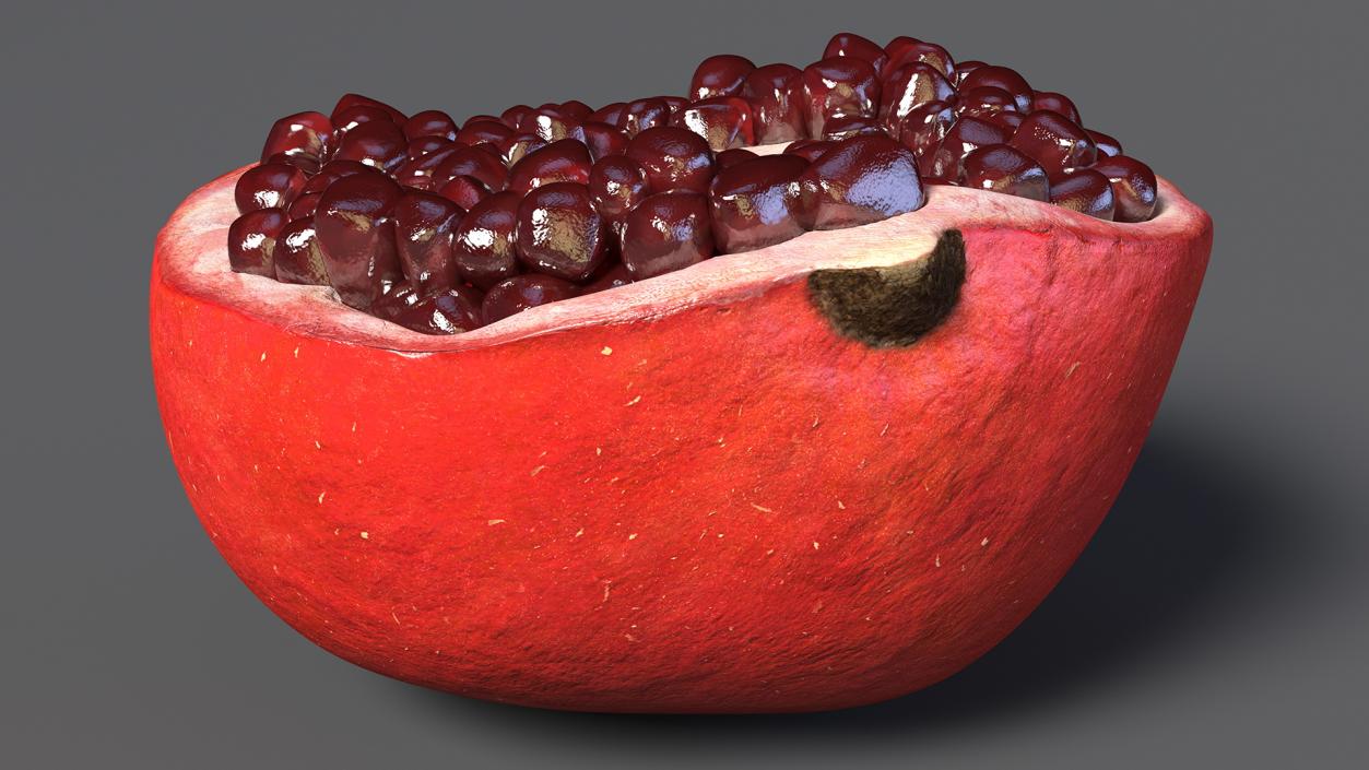 3D Cross Section of Pomegranate Red Fruit model