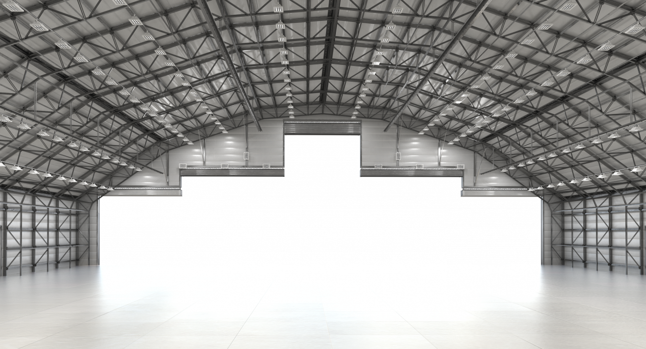 Aircraft Maintenance Hangar Rigged 3D model