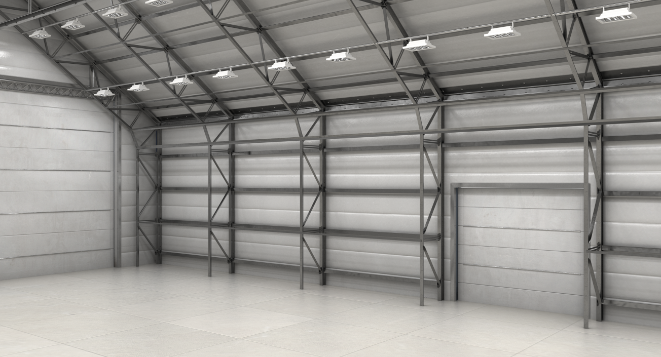 Aircraft Maintenance Hangar Rigged 3D model