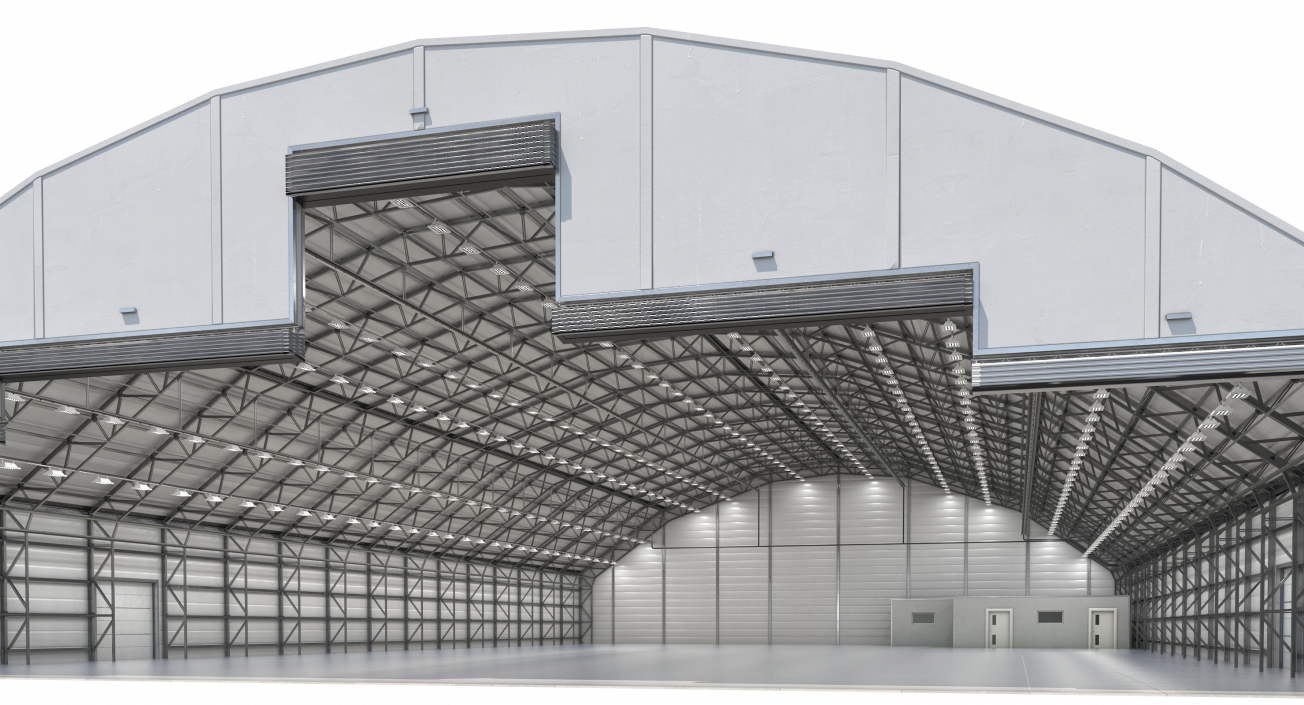 Aircraft Maintenance Hangar Rigged 3D model