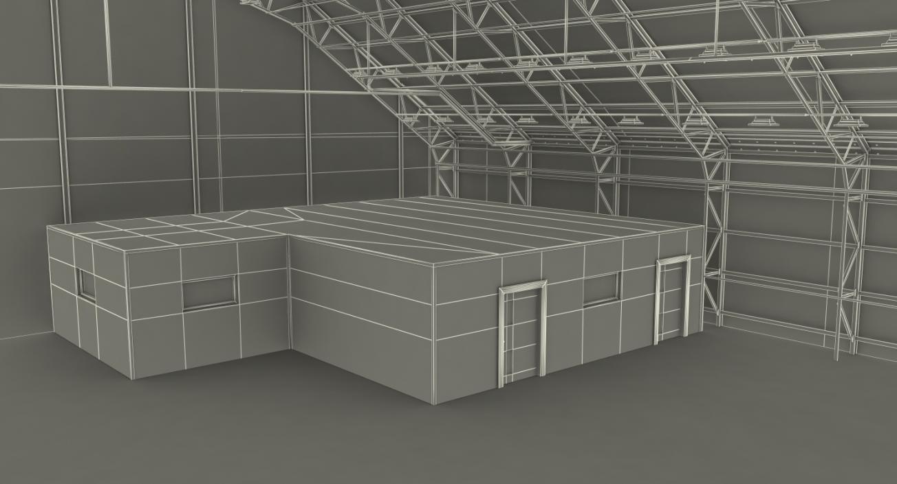 Aircraft Maintenance Hangar Rigged 3D model