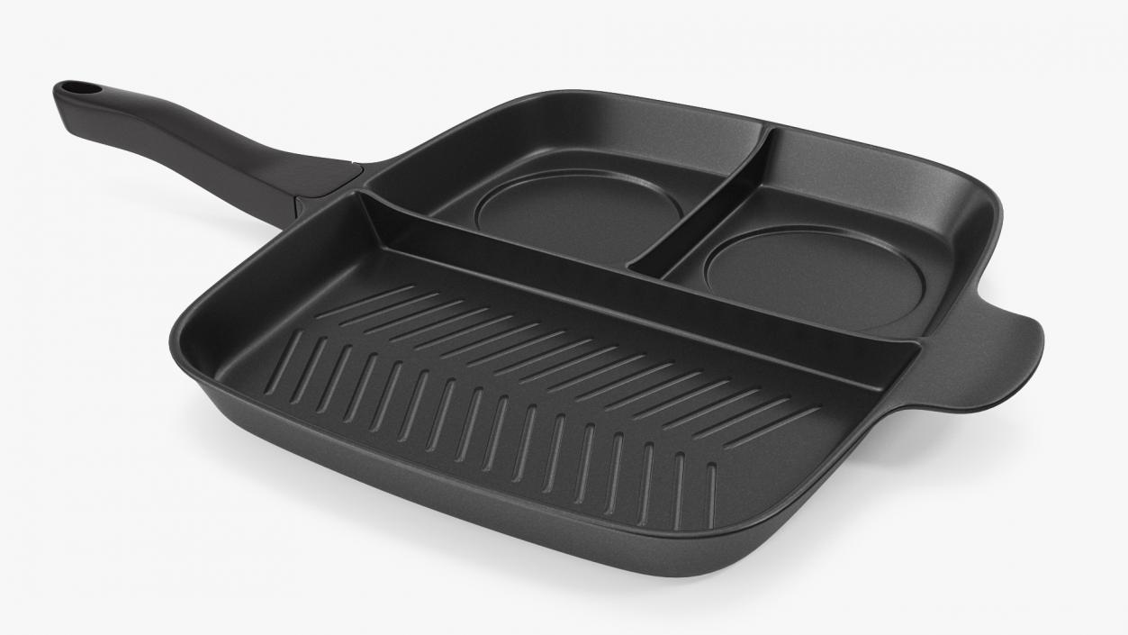 Divided 3 Section Grill Griddle Skillet Generic 3D