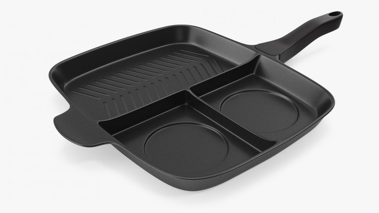 Divided 3 Section Grill Griddle Skillet Generic 3D