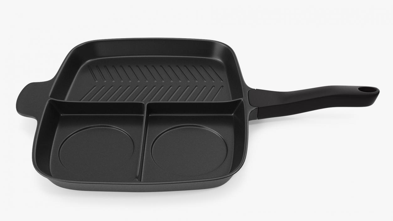 Divided 3 Section Grill Griddle Skillet Generic 3D