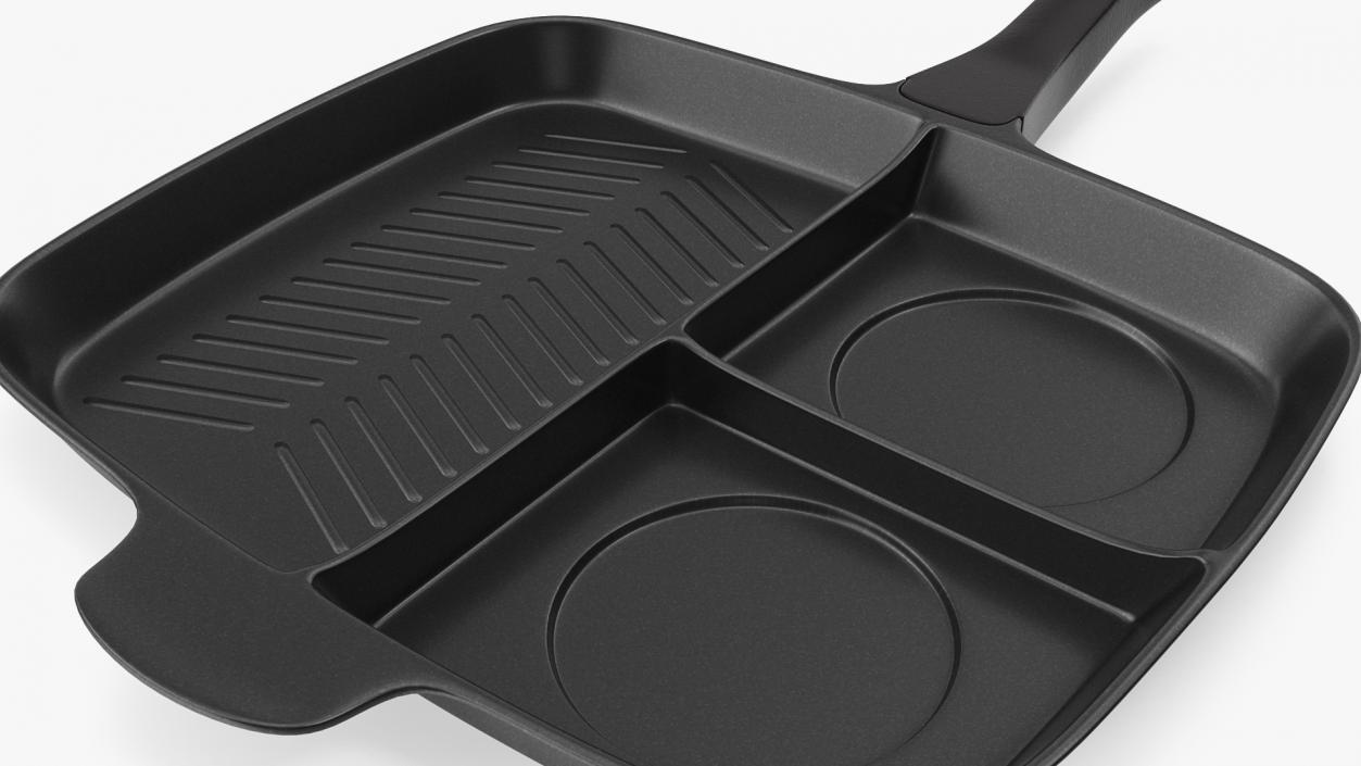 Divided 3 Section Grill Griddle Skillet Generic 3D